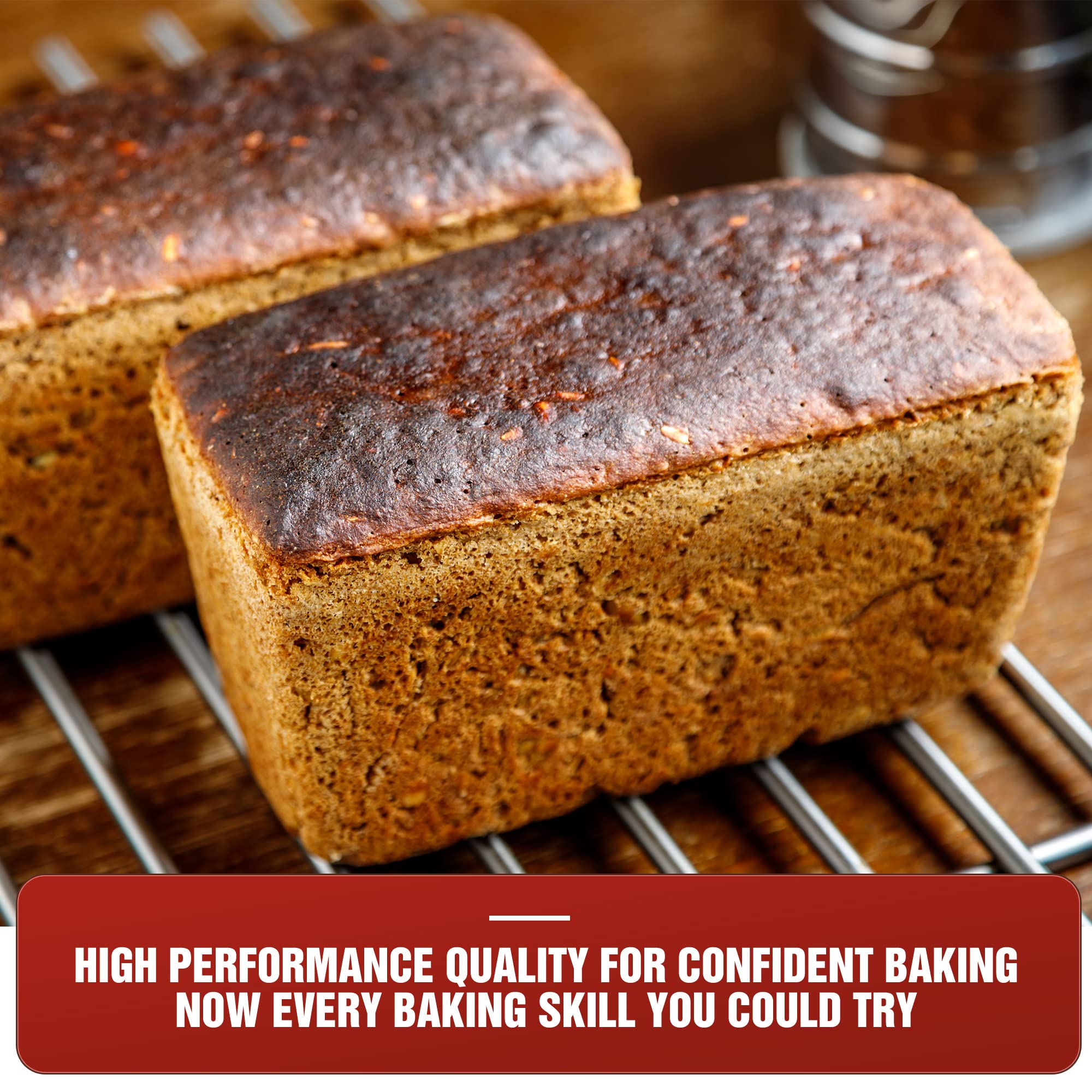 Kitessensu Pullman Loaf Pan With Lid, 1 Lb Dough Capacity Non-Stick Bakeware For Baking Bread, Carbon Steel Corrugated Bread Toa